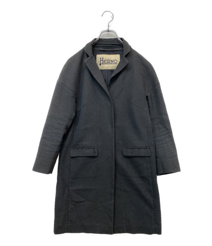 HERNO チェスターコート ブルーグレー レディース SIZE 40 ヘルノ