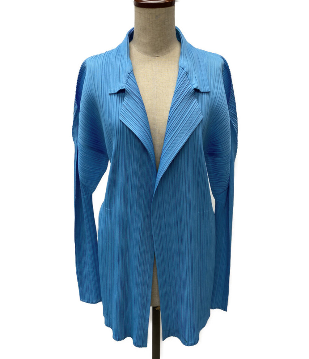 PLEATS PLEASE カーディガン ブルー PP51-JD626 レディース SIZE 5 プリーツプリーズ