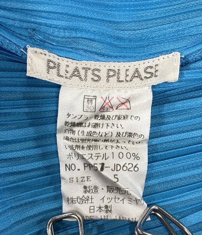 PLEATS PLEASE カーディガン ブルー PP51-JD626 レディース SIZE 5 プリーツプリーズ