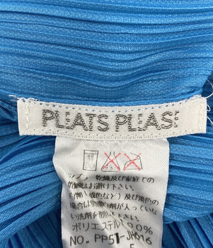 美品 PLEATS PLEASE ノースリーブワンピース ブルー PP51-JH616 レディース SIZE 5 プリーツプリーズ
