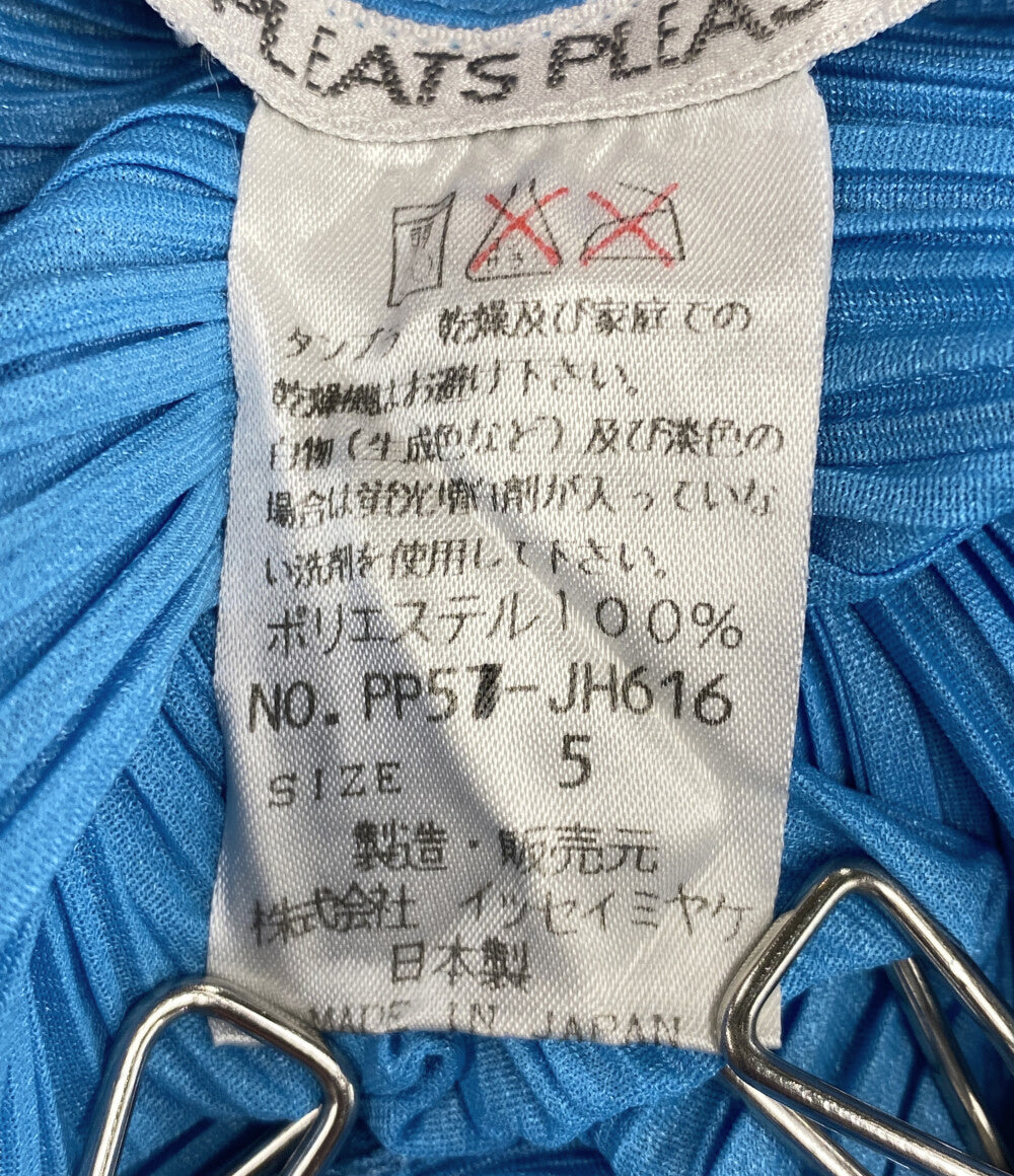 美品 PLEATS PLEASE ノースリーブワンピース ブルー PP51-JH616 レディース SIZE 5 プリーツプリーズ