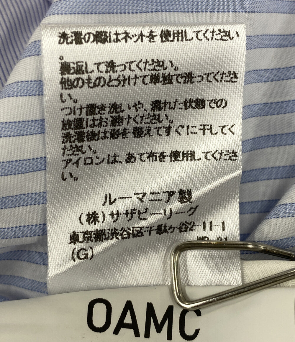 OAMC 半袖シャツ 3720700156 ストライプ 切り替え メンズ SIZE S オーエーエムシー