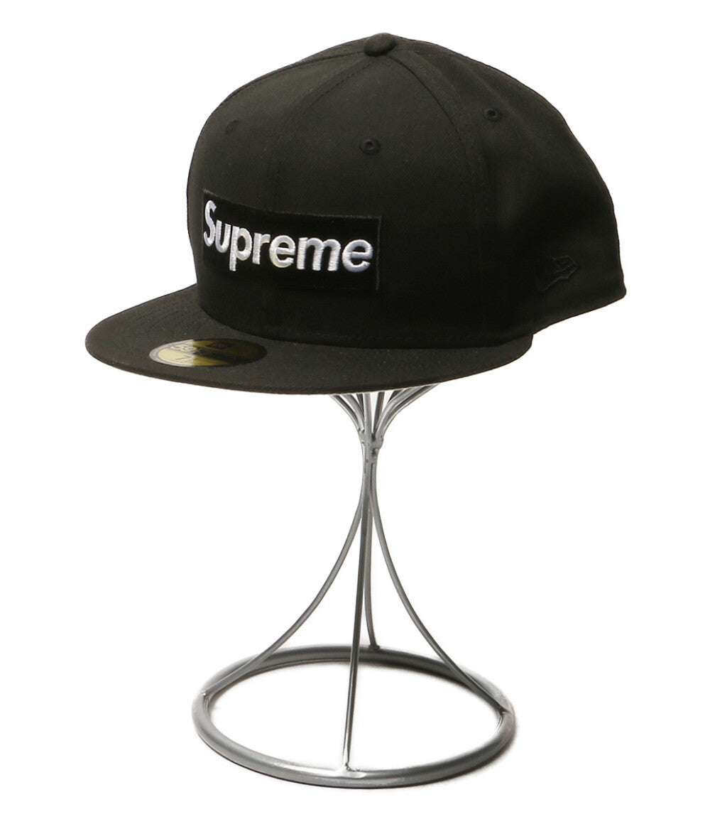 美品 NEW ERA x SUPREME シュプリーム キャップ ブラック ロゴ メンズ SIZE 59.6cm ニューエラ