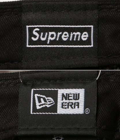 美品 NEW ERA x SUPREME シュプリーム キャップ ブラック ロゴ メンズ SIZE 59.6cm ニューエラ