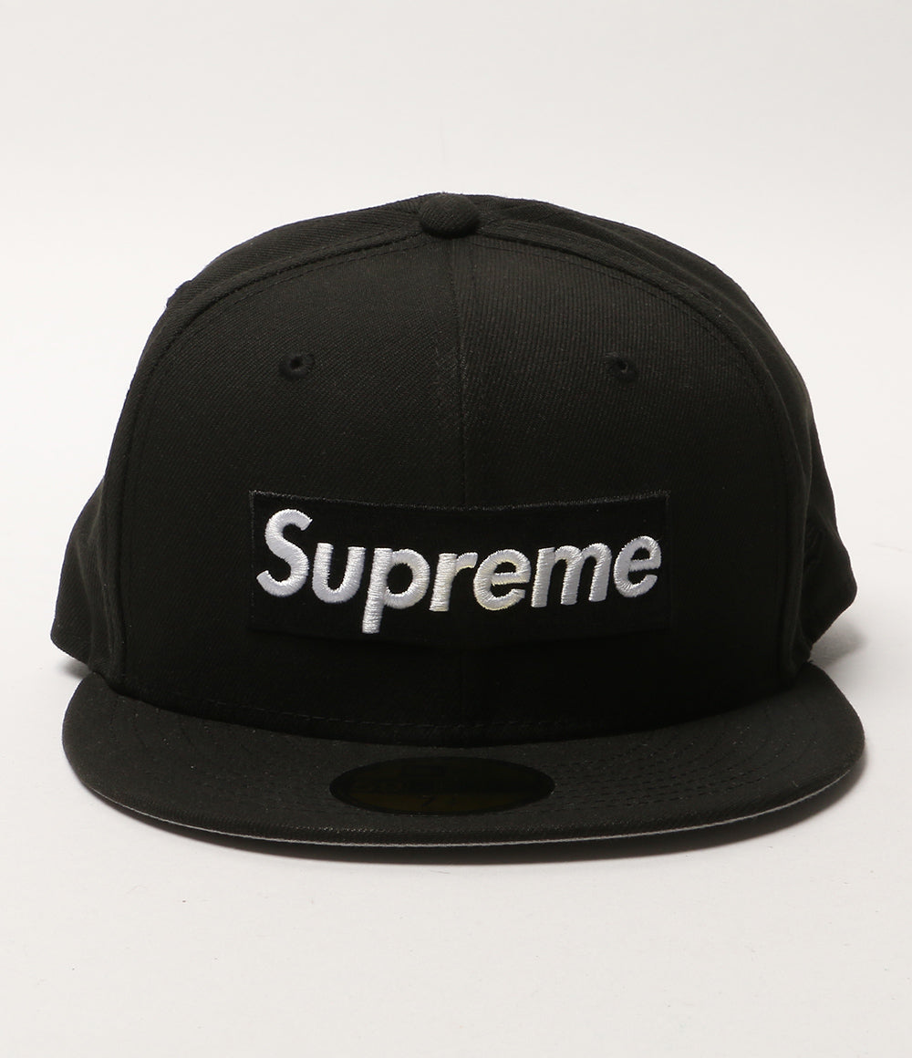 美品 NEW ERA x SUPREME シュプリーム キャップ ブラック ロゴ メンズ SIZE 59.6cm ニューエラ