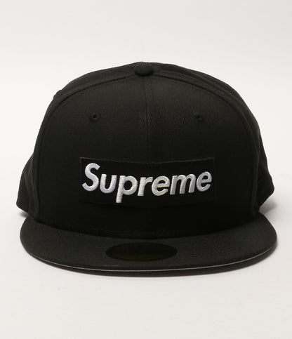 美品 NEW ERA x SUPREME シュプリーム キャップ ブラック ロゴ メンズ SIZE 59.6cm ニューエラ