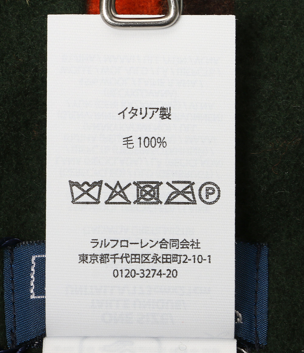 美品 POLO RALPH LAUREN クレストストライプド ウール マフラー メンズ SIZE O/S ポロ・ラルフローレン
