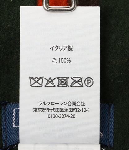 美品 POLO RALPH LAUREN クレストストライプド ウール マフラー メンズ SIZE O/S ポロ・ラルフローレン