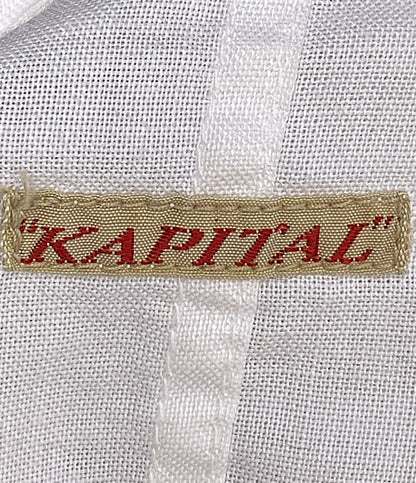 KAPITAL 長袖シャツ LINEN ホワイト 変則デザイン フロントオープン レディース SIZE S キャピタル