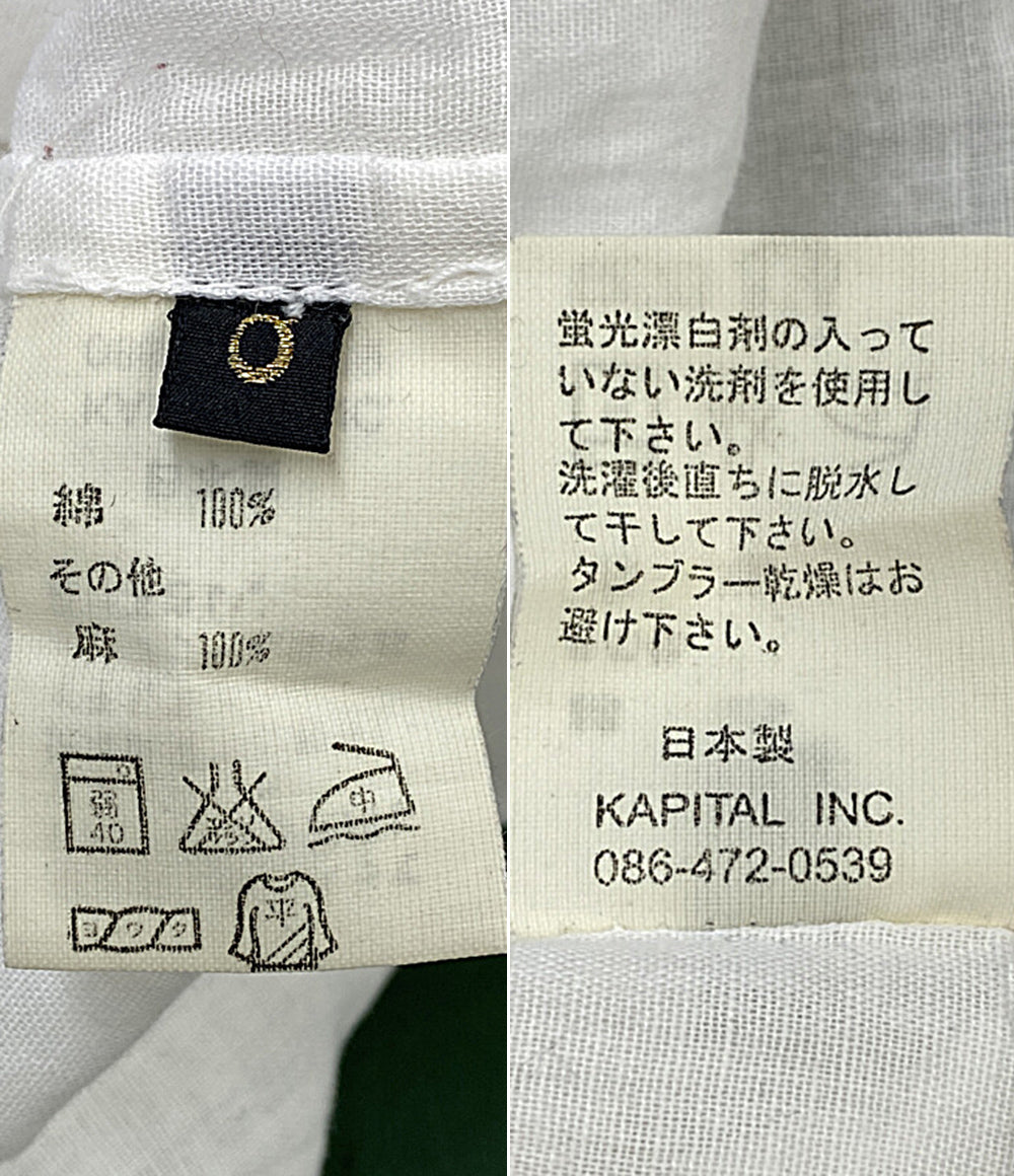 KAPITAL 長袖シャツ 襟付プルオーバー ガーゼ ホワイト レディース SIZE XS キャピタル