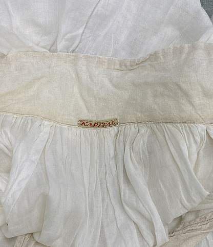 KAPITAL 長袖シャツ 襟付プルオーバー ガーゼ ホワイト レディース SIZE XS キャピタル