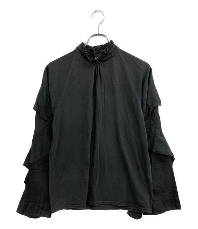 KAPITAL 長袖シャツ ブラック 切り替えし フリル袖 K1909LC016 レディース SIZE - キャピタル