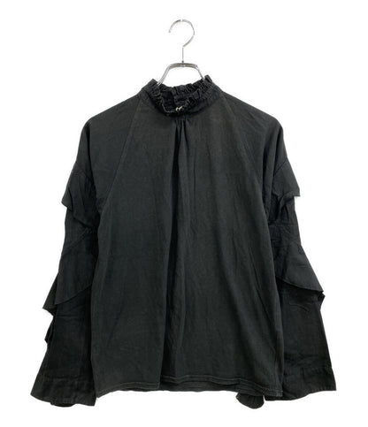 KAPITAL 長袖シャツ ブラック 切り替えし フリル袖 K1909LC016 レディース SIZE - キャピタル