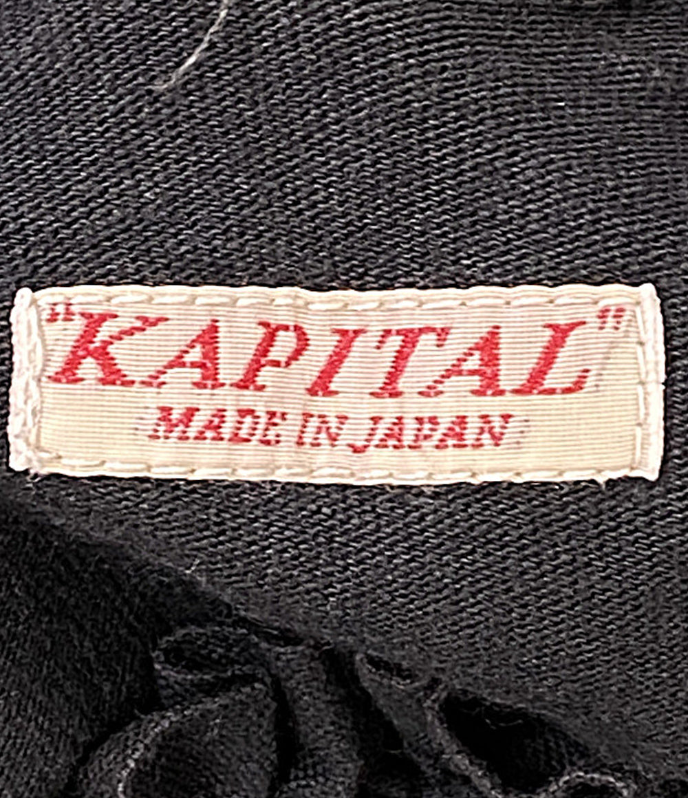 KAPITAL 長袖シャツ ブラック 切り替えし フリル袖 K1909LC016 レディース SIZE - キャピタル