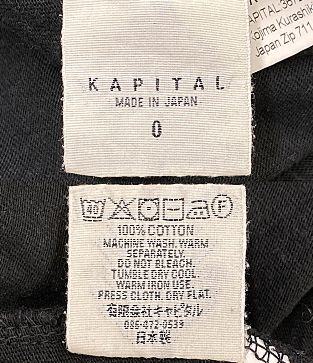 KAPITAL 長袖シャツ ブラック 切り替えし フリル袖 K1909LC016 レディース SIZE - キャピタル