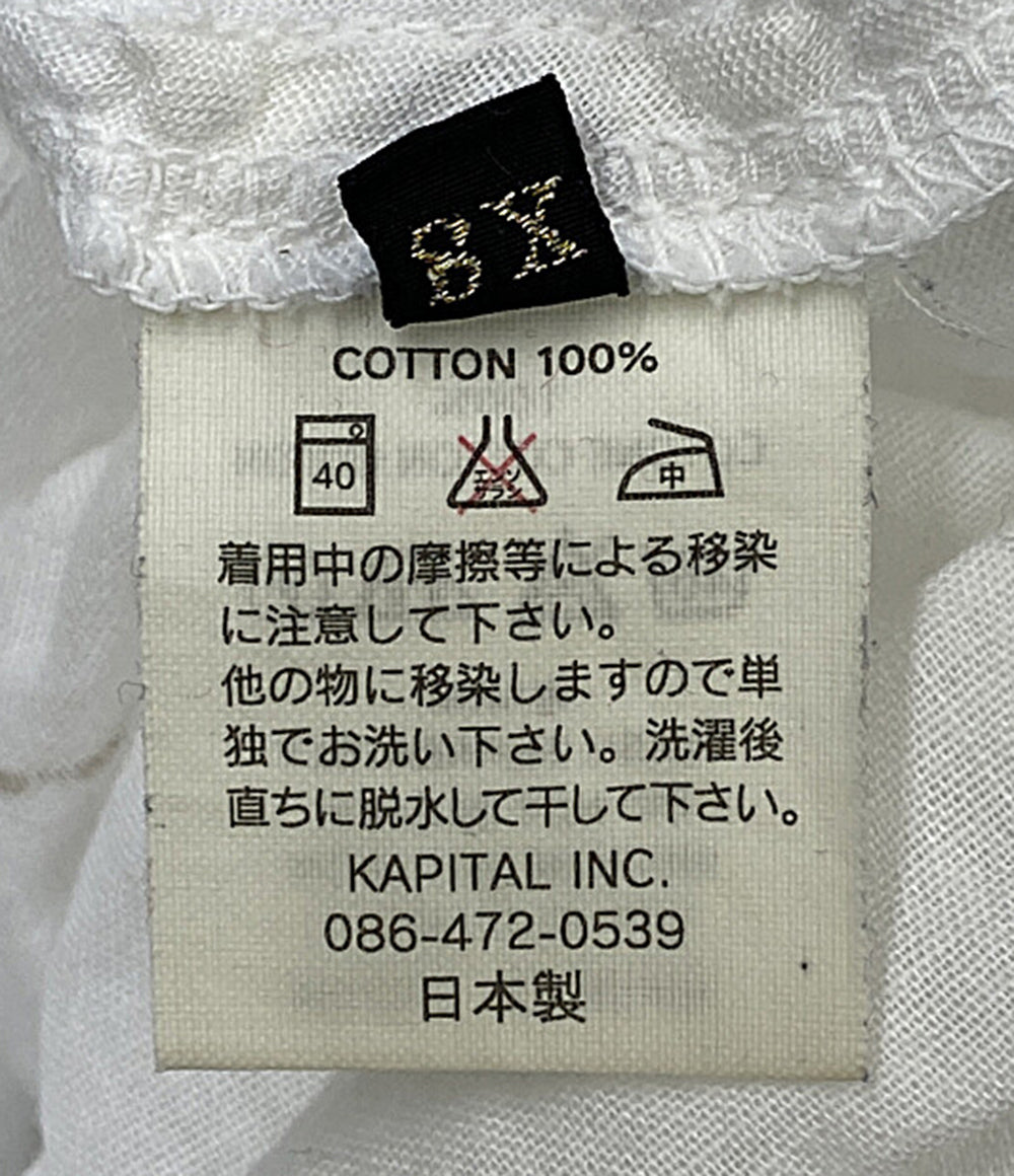 KAPITAL ブラウス リネンプルオーバー ホワイト 襟星刺繍 レディース SIZE XS キャピタル