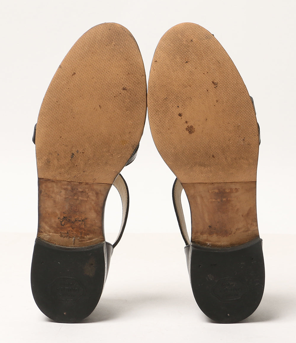 steven alan グルカサンダル イタリア製 ブラック レザー レディース SIZE 36 スティーブンアラン