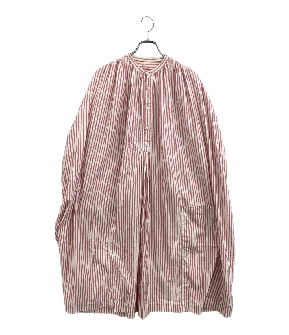 KAPITAL ノースリーブワンピース ストライプ ピンク プルオーバー ワイド レディース SIZE XS キャピタル