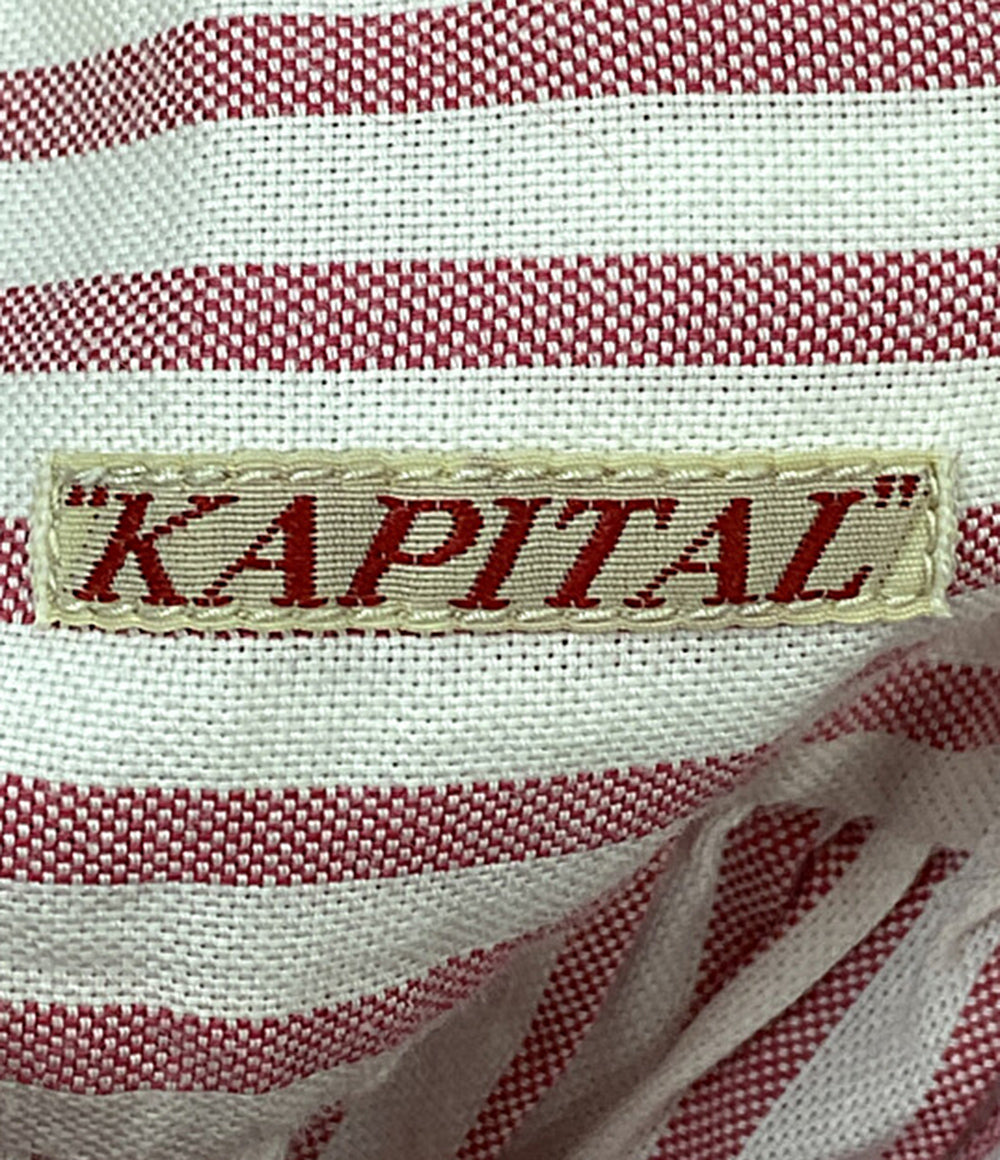 KAPITAL ノースリーブワンピース ストライプ ピンク プルオーバー ワイド レディース SIZE XS キャピタル