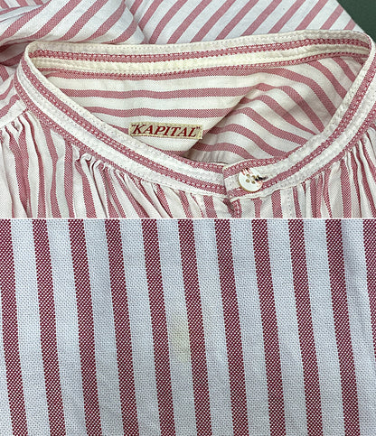 KAPITAL ノースリーブワンピース ストライプ ピンク プルオーバー ワイド レディース SIZE XS キャピタル