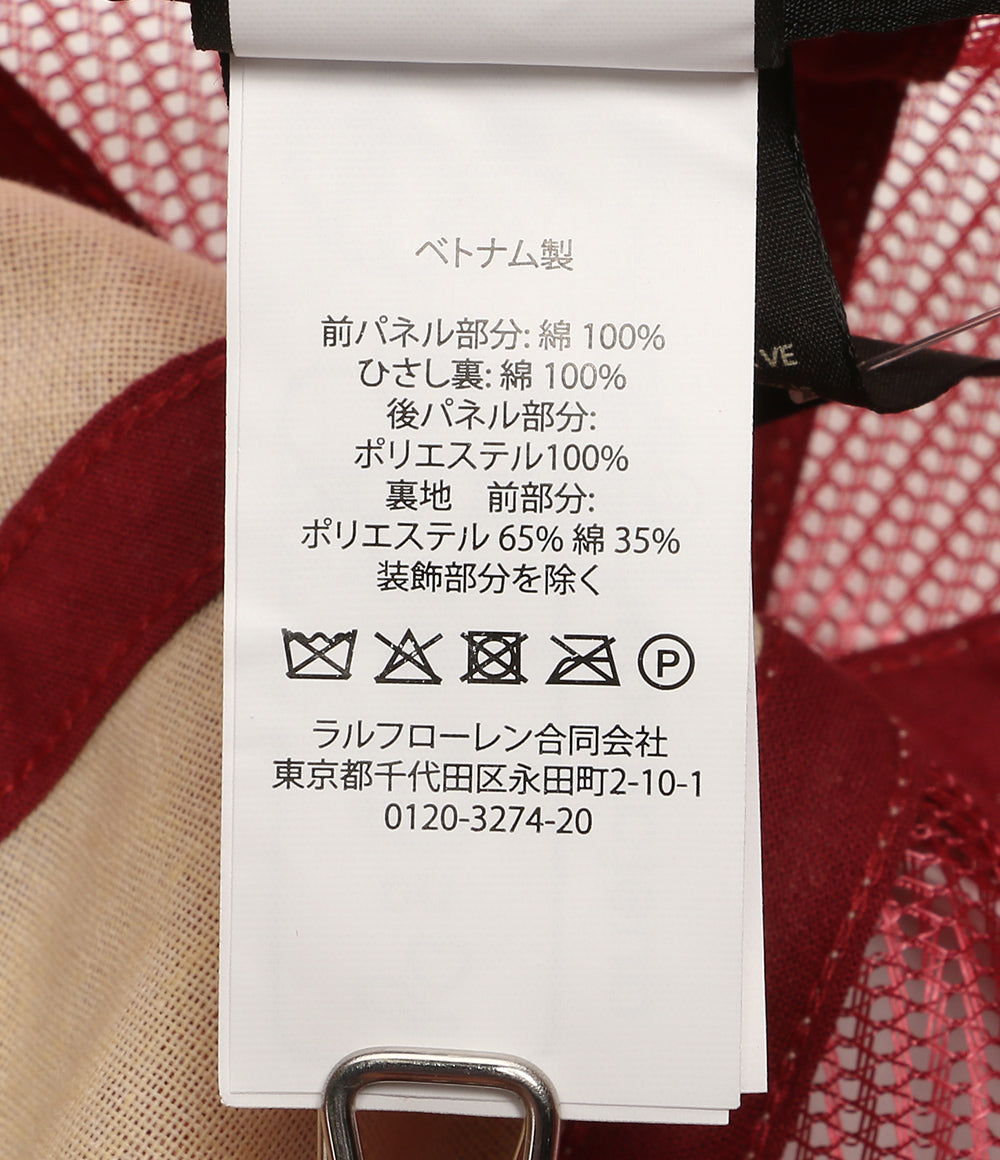 美品 RRL RALPH LAUREN ロゴパッチ ツイル トラッカーキャップ RED メンズ SIZE ONE SIZE ダブルアールエル