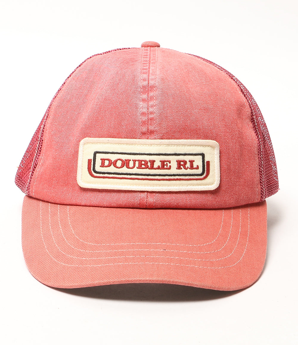 美品 RRL RALPH LAUREN ロゴパッチ ツイル トラッカーキャップ RED メンズ SIZE ONE SIZE ダブルアールエル