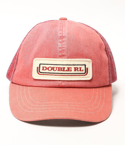 美品 RRL RALPH LAUREN ロゴパッチ ツイル トラッカーキャップ RED メンズ SIZE ONE SIZE ダブルアールエル