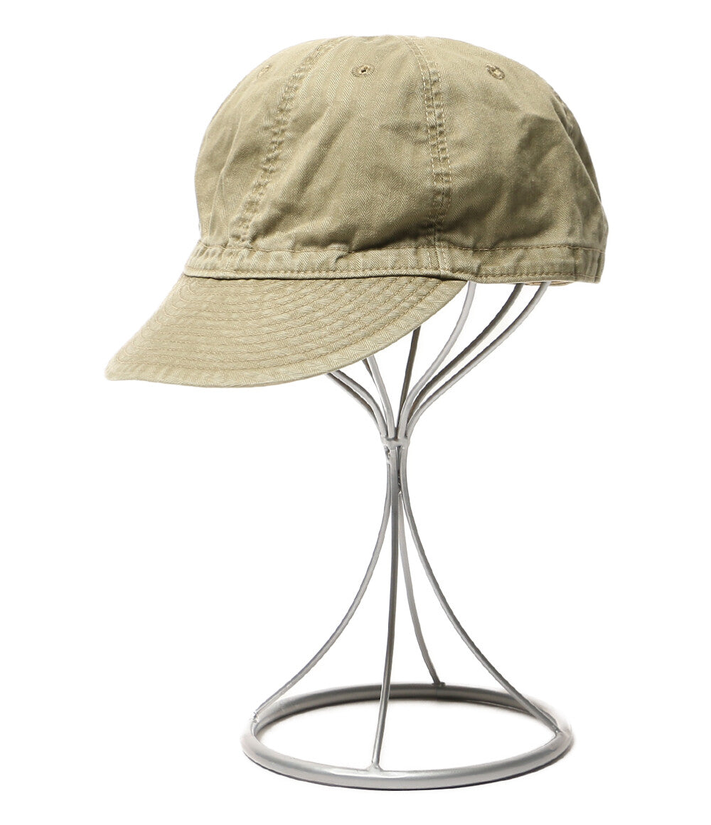 美品 RRL RALPH LAUREN ヘリンボーン ツイル サービス キャップ OLIVE HBT レディース SIZE L ダブルアールエル
