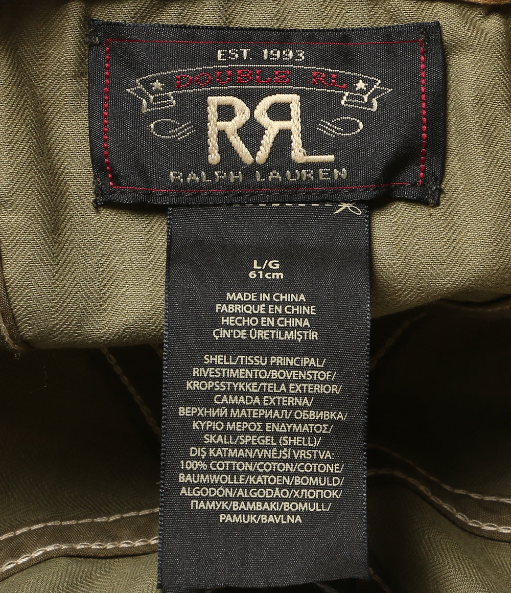 美品 RRL RALPH LAUREN ヘリンボーン ツイル サービス キャップ OLIVE HBT レディース SIZE L ダブルアールエル