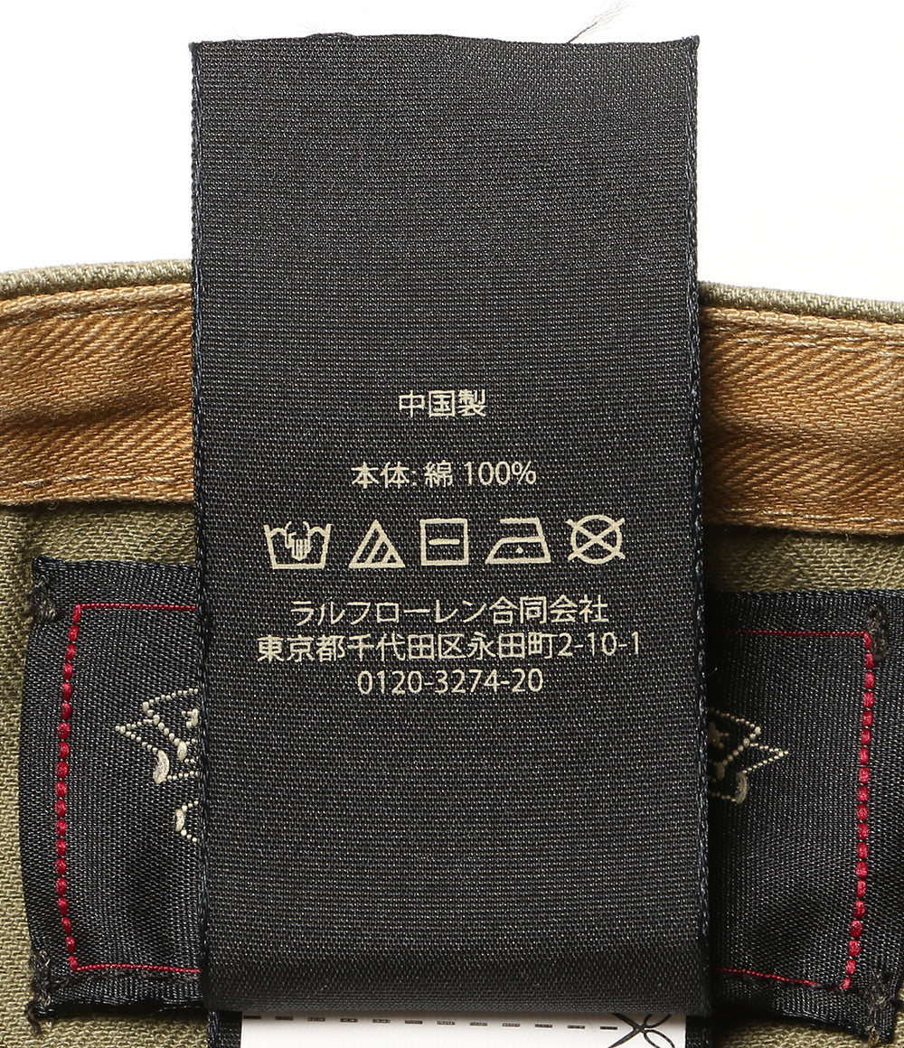 美品 RRL RALPH LAUREN ヘリンボーン ツイル サービス キャップ OLIVE HBT レディース SIZE L ダブルアールエル