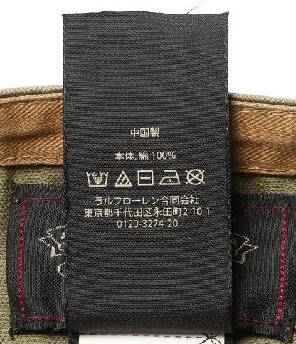 美品 RRL RALPH LAUREN ヘリンボーン ツイル サービス キャップ OLIVE HBT レディース SIZE L ダブルアールエル