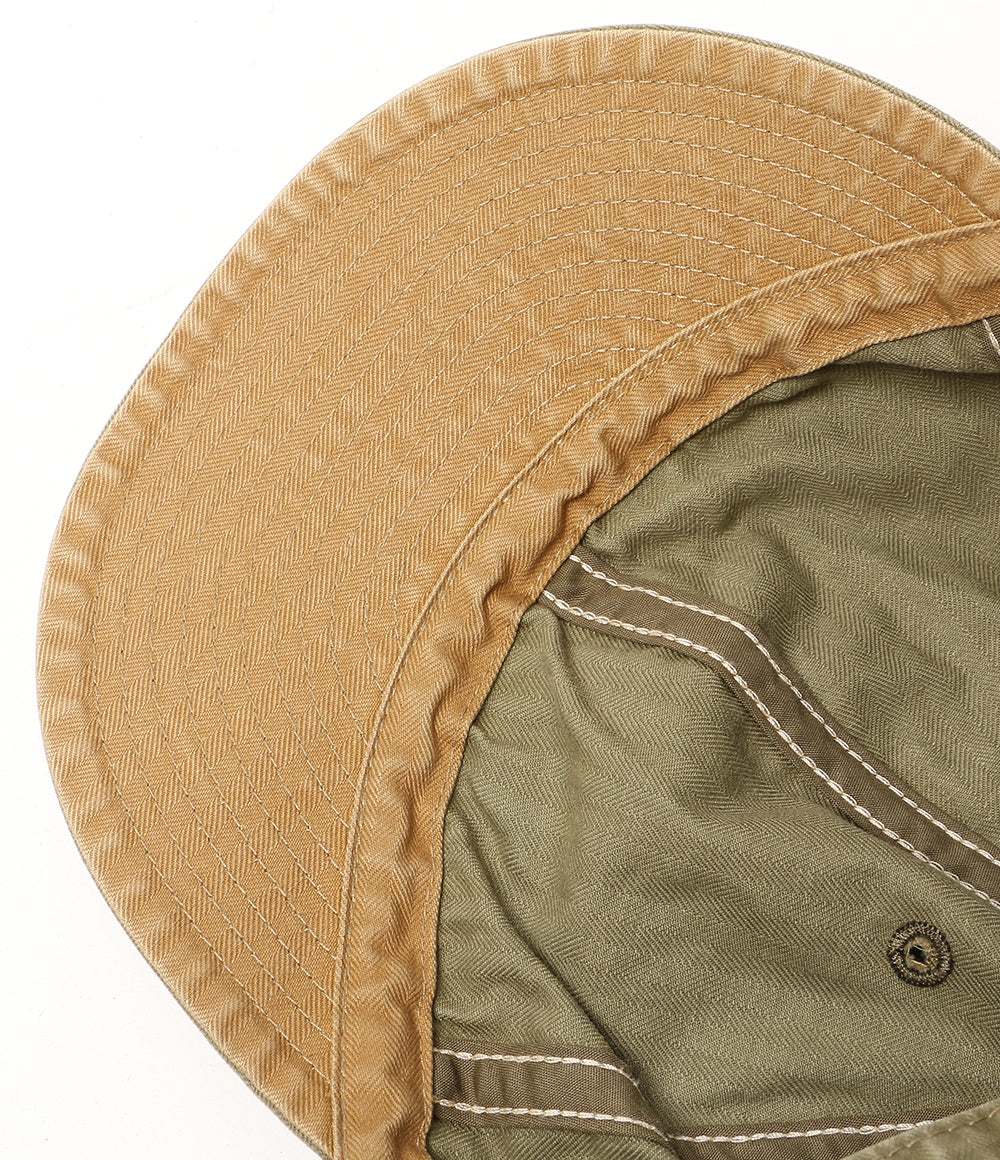 美品 RRL RALPH LAUREN ヘリンボーン ツイル サービス キャップ OLIVE HBT レディース SIZE L ダブルアールエル