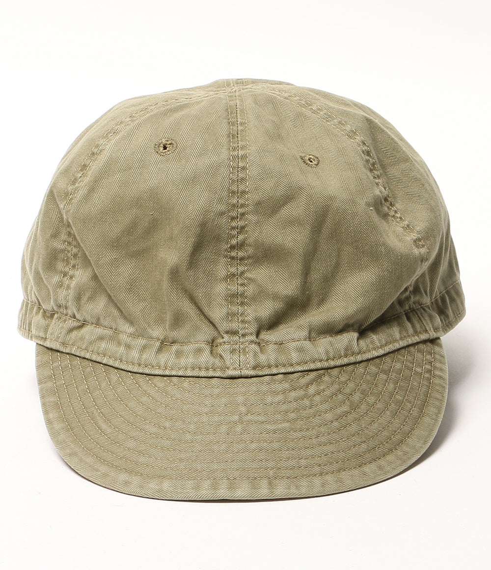 美品 RRL RALPH LAUREN ヘリンボーン ツイル サービス キャップ OLIVE HBT レディース SIZE L ダブルアールエル