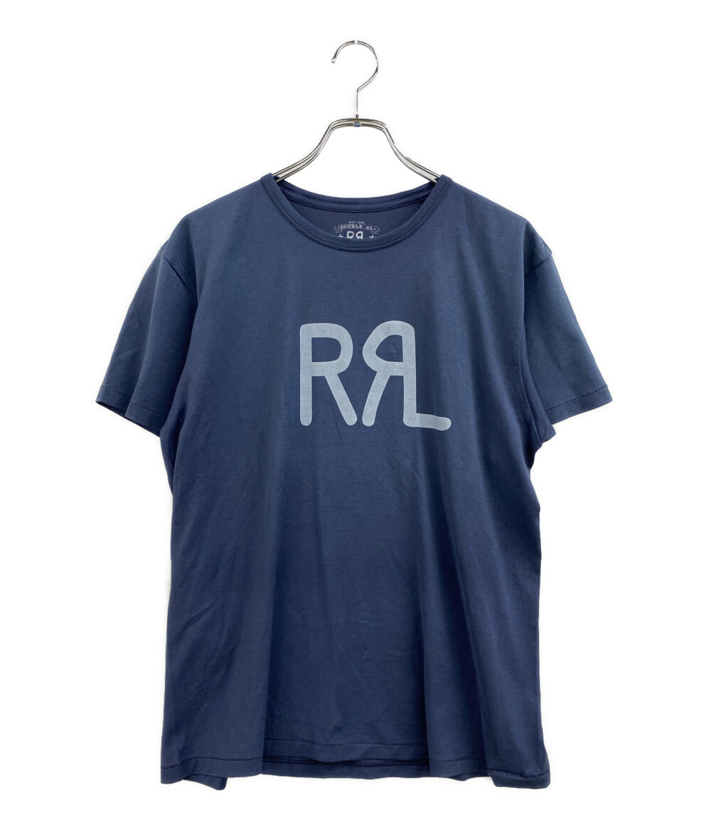 RRL RALPH LAUREN 半袖Ｔシャツ RRL RANCH ロゴ Tシャツ ブルー 定番 メンズ SIZE M ダブルアールエル