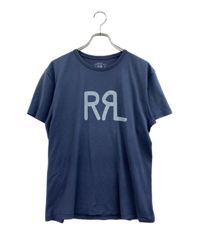 RRL RALPH LAUREN 半袖Ｔシャツ RRL RANCH ロゴ Tシャツ ブルー 定番 メンズ SIZE M ダブルアールエル