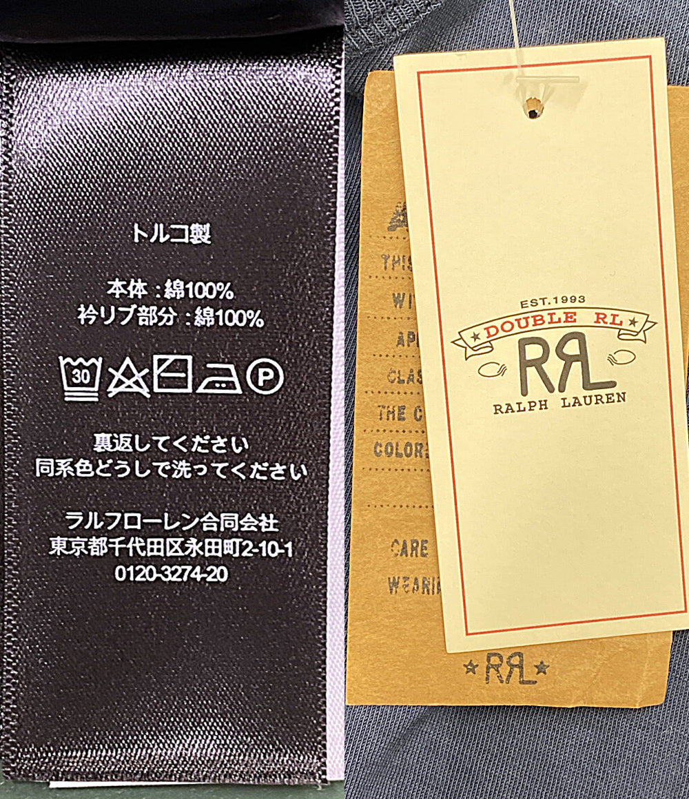 RRL RALPH LAUREN 半袖Ｔシャツ RRL RANCH ロゴ Tシャツ ブルー 定番 メンズ SIZE M ダブルアールエル