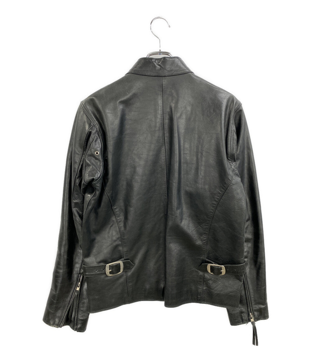 FREEDOM ライダースジャケット ブラック バッファローレザー チンスト メンズ SIZE L フリーダムレザー