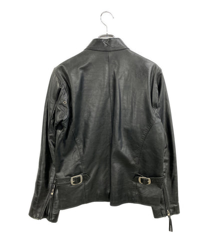 FREEDOM ライダースジャケット ブラック バッファローレザー チンスト メンズ SIZE L フリーダムレザー
