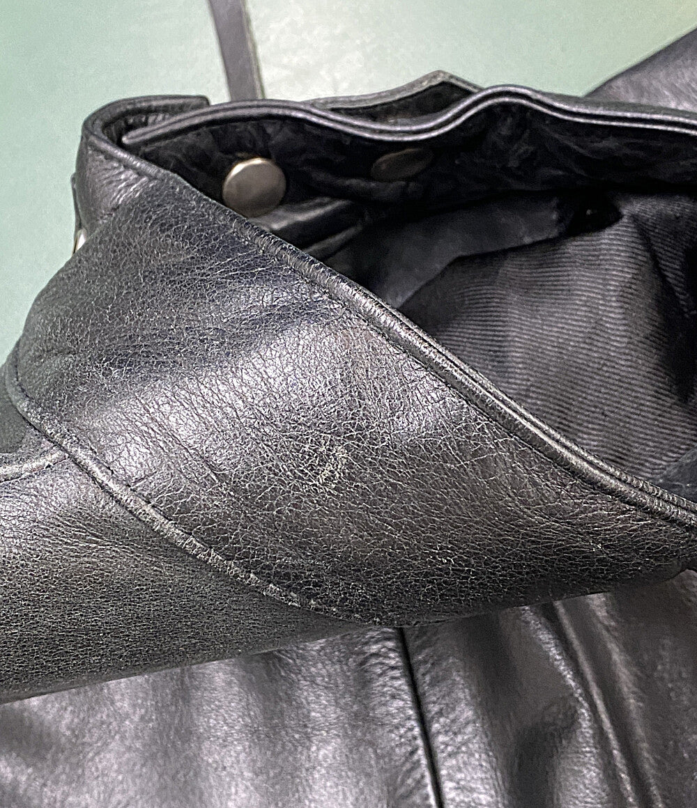 FREEDOM ライダースジャケット ブラック バッファローレザー チンスト メンズ SIZE L フリーダムレザー