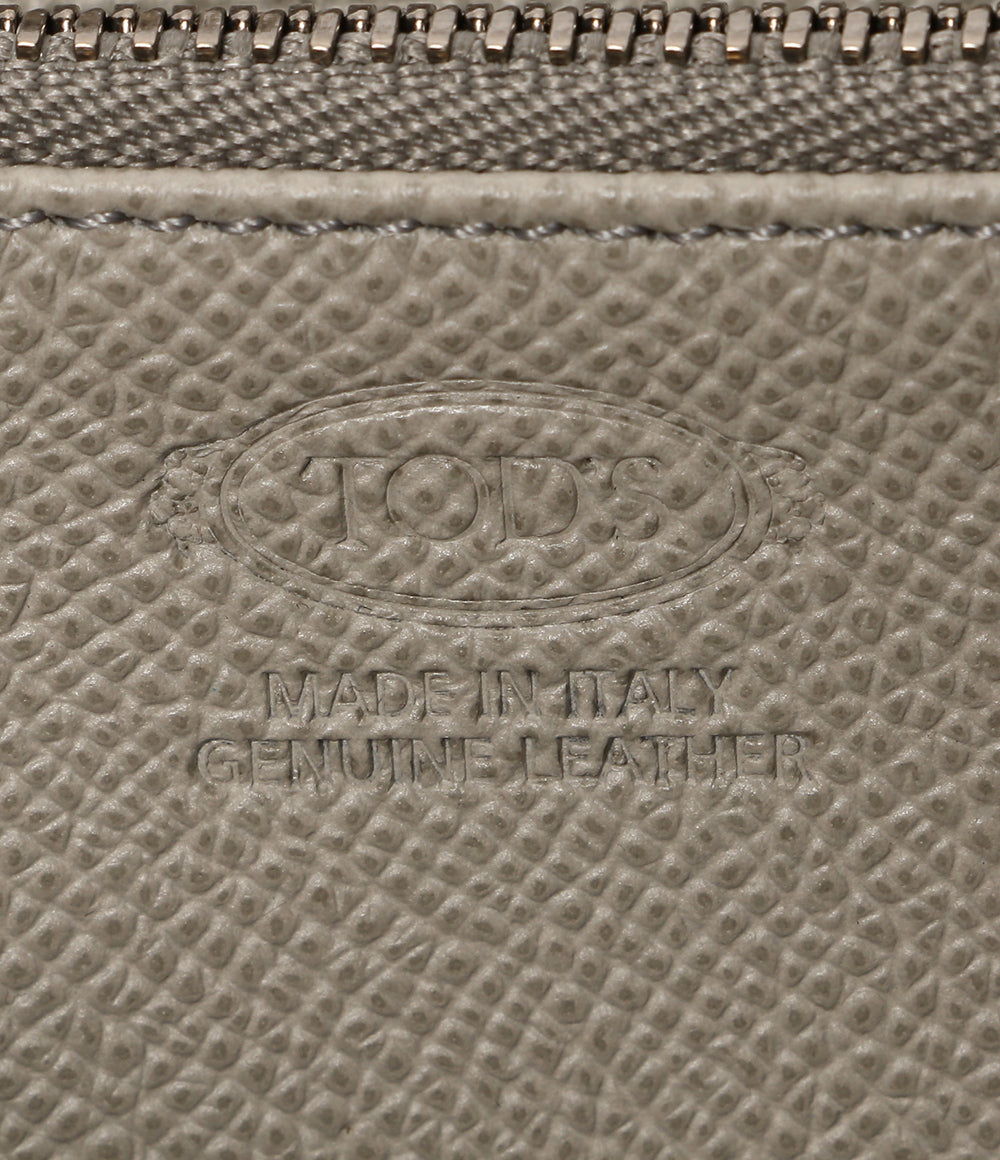 美品 TOD'S 長財布 ファスナー グレー レディース トッズ