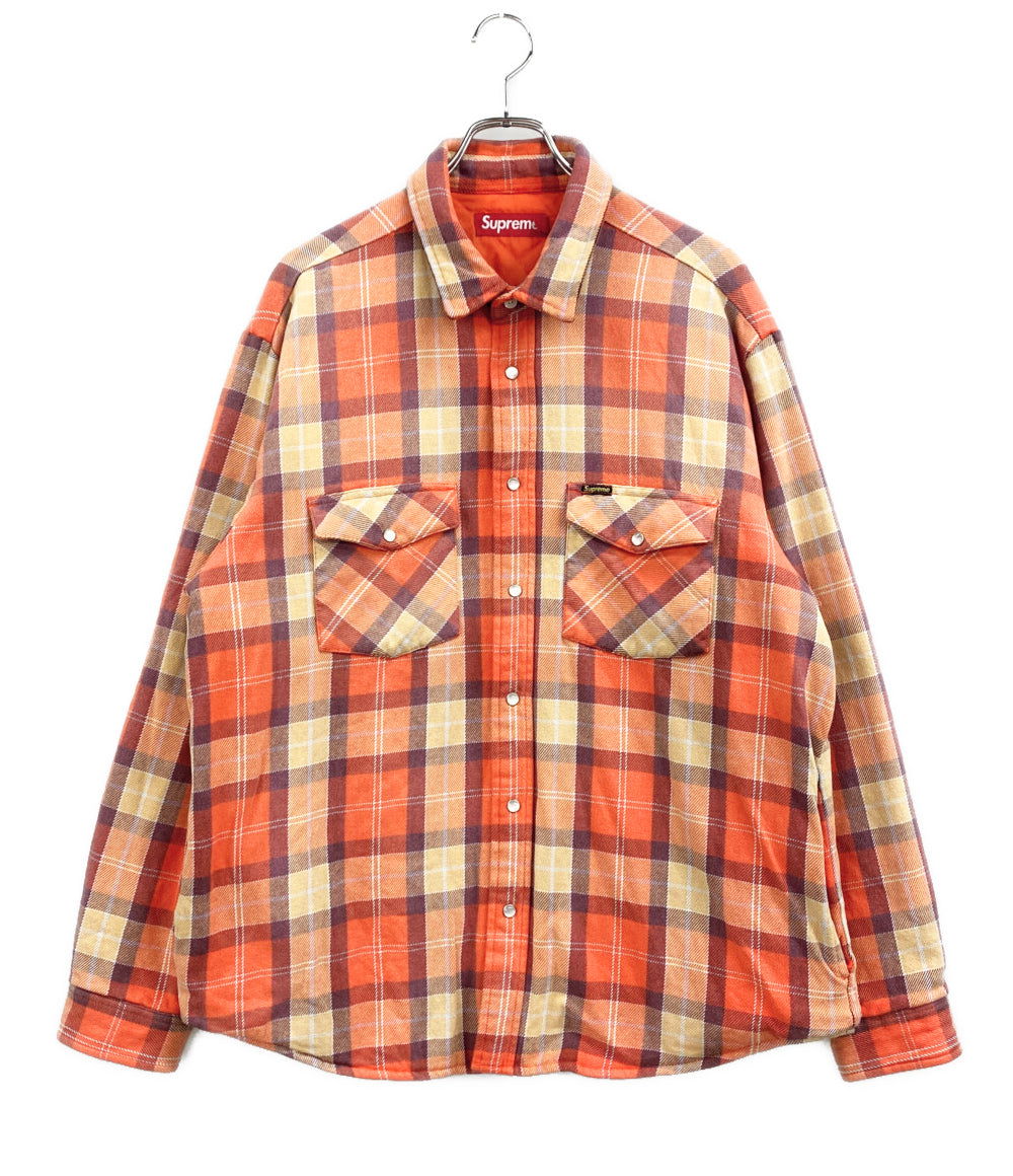 Supreme 長袖シャツ quilted flannel snap shirt オレンジ 24SS メンズ SIZE L シュプリーム