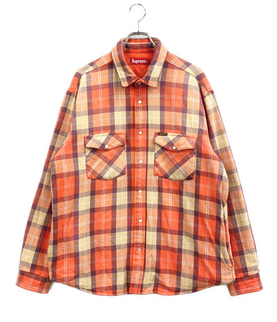 Supreme 長袖シャツ quilted flannel snap shirt オレンジ 24SS メンズ SIZE L シュプリーム