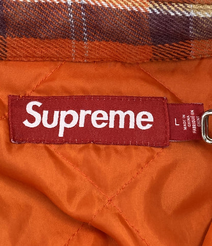 Supreme 長袖シャツ quilted flannel snap shirt オレンジ 24SS メンズ SIZE L シュプリーム