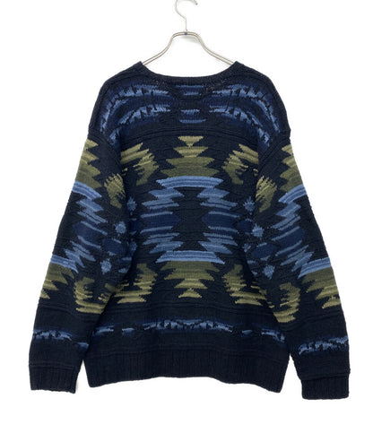 POLO SPORTS RALPH LAUREN ニット ネイティブ リネンコットン ネイビー メンズ SIZE XL ポロスポーツ