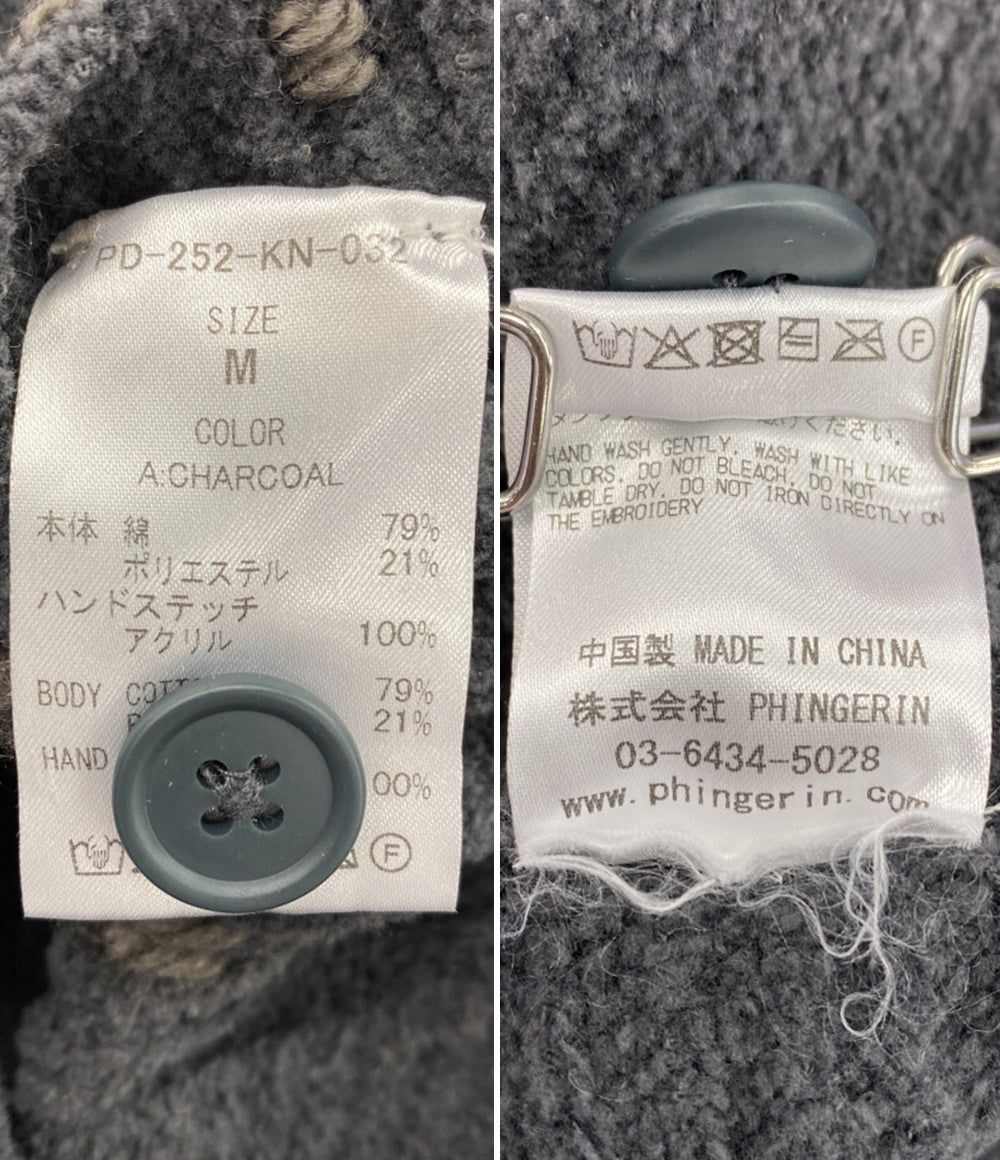 PHINGERIN カーディガン ステッチ メンズ SIZE M フィンガリン