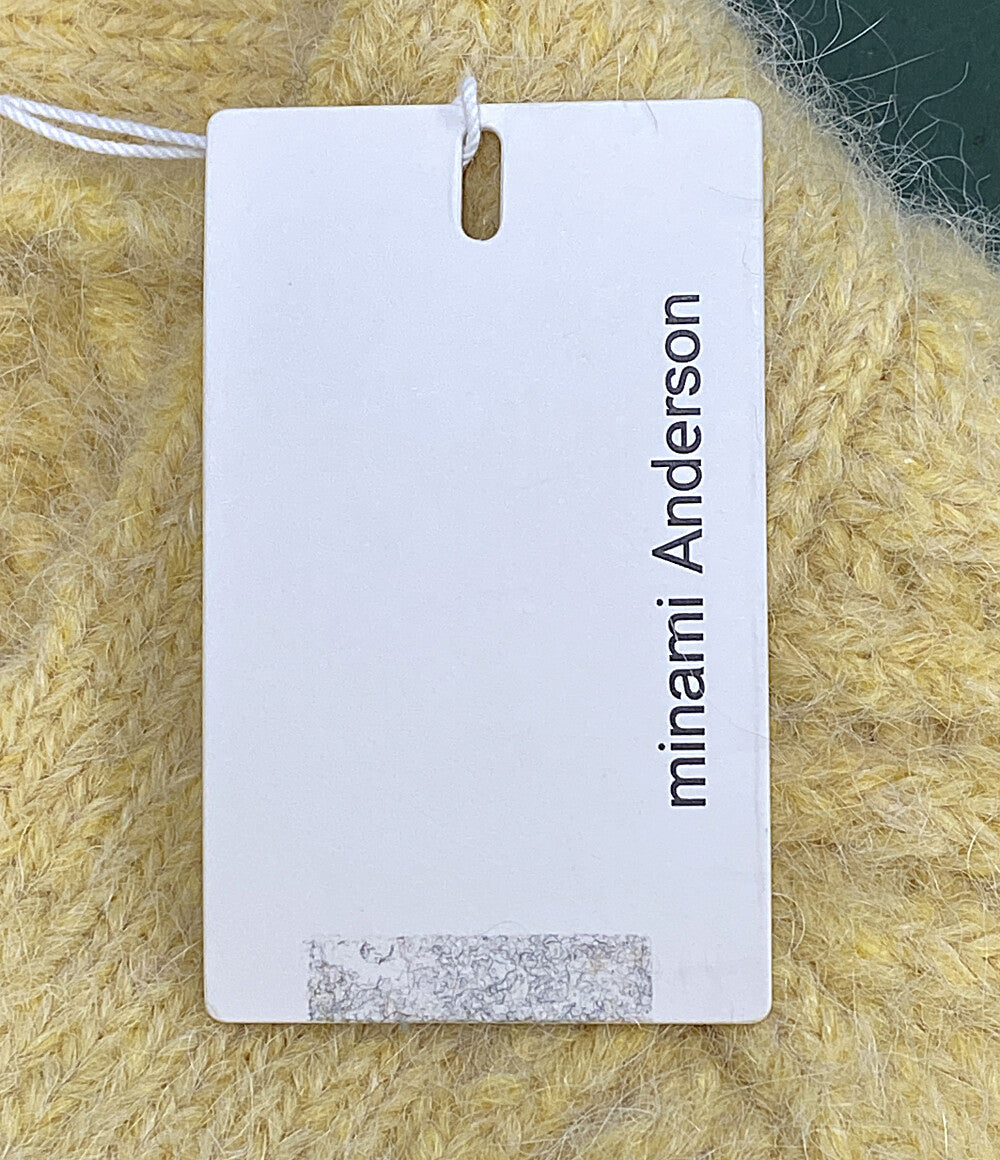 美品 minami anderson ミナミ アンダーソン カーディガン ライトイエロー 23#08-4030-0 レディース SIZE L