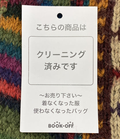 ROYAL ALPACA ロイヤルアルパカ カーディガン マルチカラー 総柄 レディース SIZE L