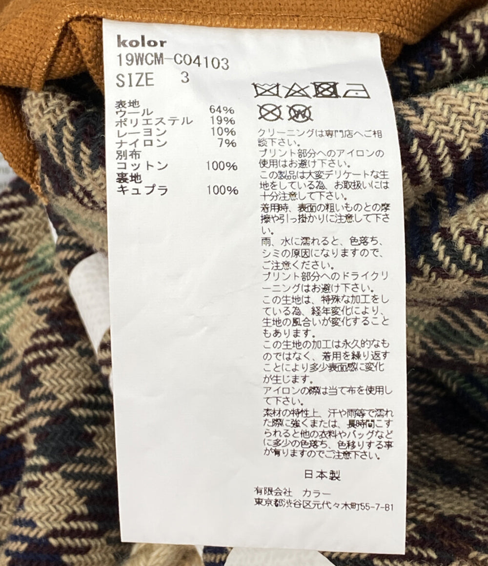 kolor ダッフルコート チェック 19WCM-CO4103 メンズ SIZE L カラー