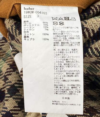 kolor ダッフルコート チェック 19WCM-CO4103 メンズ SIZE L カラー