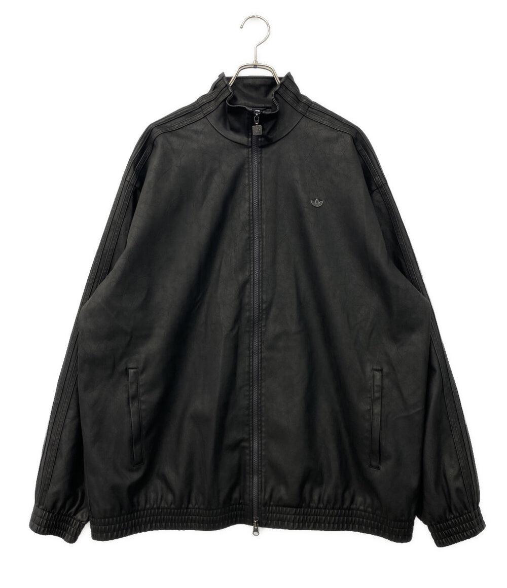美品 adidas ジャケット jw7326 レザー風 ブラック レディース SIZE 3XL アディダス